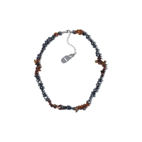 Get'em ON Желтый Crushed Камень Серебряный самородок Титановая сталь Ожерелья Унисекс