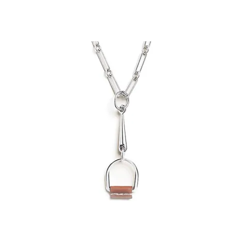 HERMES Heritage Equestre Телячья кожа Metal Necklaces Женское серебро