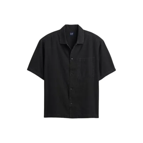 GAP co-brand Черная промытый мужской рубашки