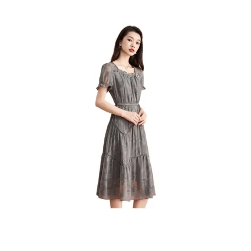 Mylan Короткий рукав Платье Женское Серое