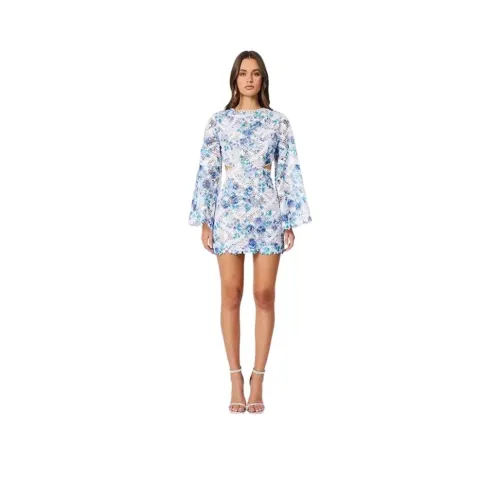 ELLIATTCOLLECTIVE Blue Женские Длинные Рукава Платья