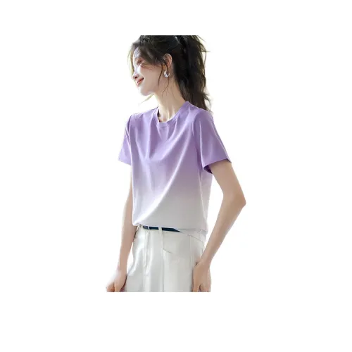 MOHANYIMEI Градиент Фиолетовый Женская T-Рубашка