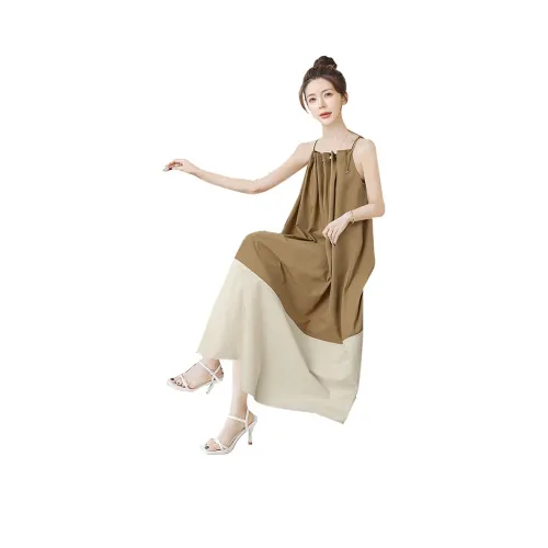 Cypress House Платье-комбинация Женское Хаки