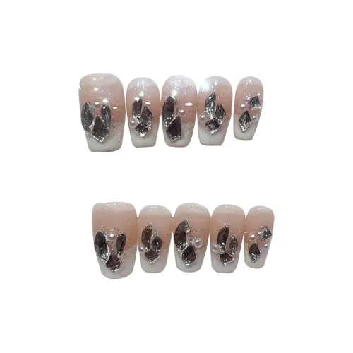 MONLEYTA 079 Молочный Белый Сверкающий Страз Короткий ЛАДДЕР Розовый Однотонный