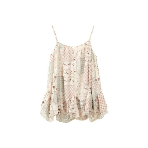 3COLOUR Крем Цветочный Женские Шифоновые Рубашки