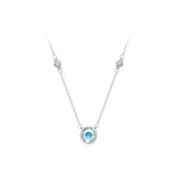 Сияющее Циркон Геометрическое Ожерелье (Синий) + Звезда Подарочная Коробка