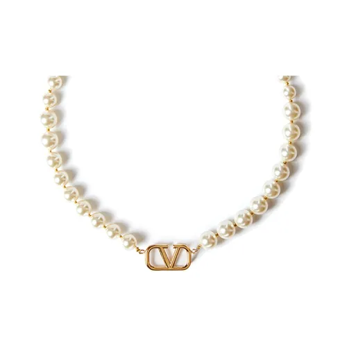 Valentino Vlogo Metal Necklaces Женские Золото