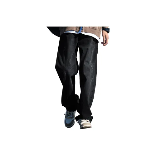 BLACK AT Черные Унисекс Джинсы