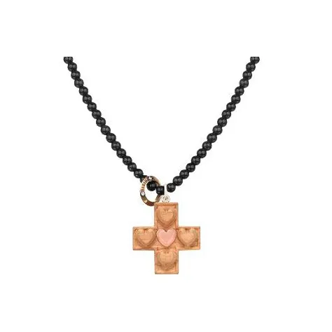 BABAMA Обсидиан Бусины на Нитке с Ароматом и Резервирующим Крестом Ожерелья Унисекс