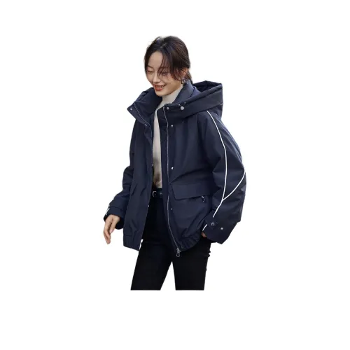 Mo Han Yi Mei Пуховик Женский Темно-синий