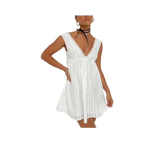 PRINCESS POLLY LANEY Мини Платье Без рукавов Платье Женское Белое White