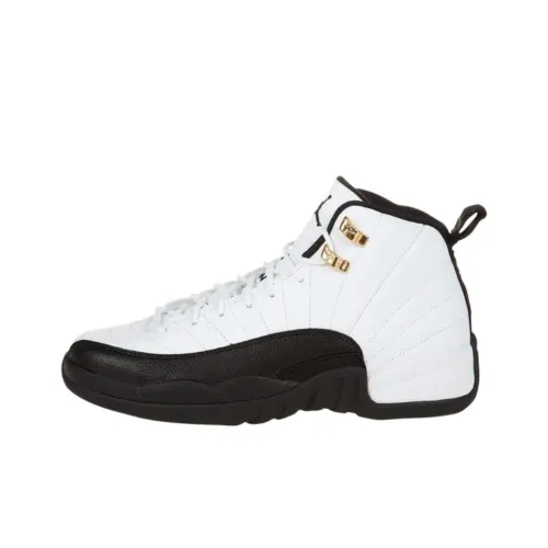 Jordan Air Джордан 12 Устойчивый к истиранию Низкий Топ Детские Баскетбольные Кроссовки Белый Подростки