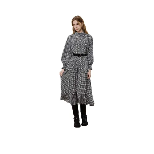 JORYAweekend Длинное платье с длинными рукавами женское черное