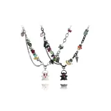 Черный и Белый Маленький Призрак Ожерелье, 1 пара