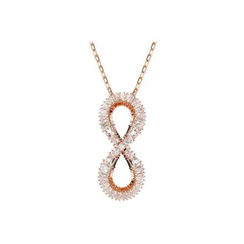 Swarovski Кубический цирконий Розовое золото Тон покрытие Ожерелья Женские Розовое золото