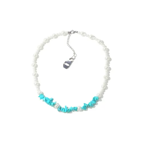 Get'em ON Синий Галька Белая Раковина Бусина Ожерелье Унисекс