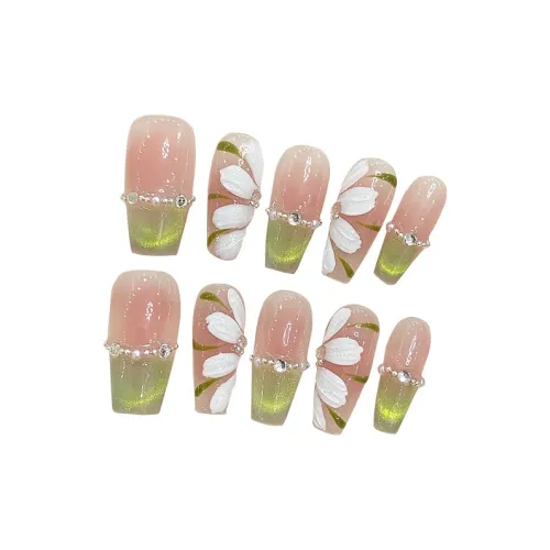 MONLEYTA 1634 Spring Camellia Short LADDER Green Gradient Solid Color