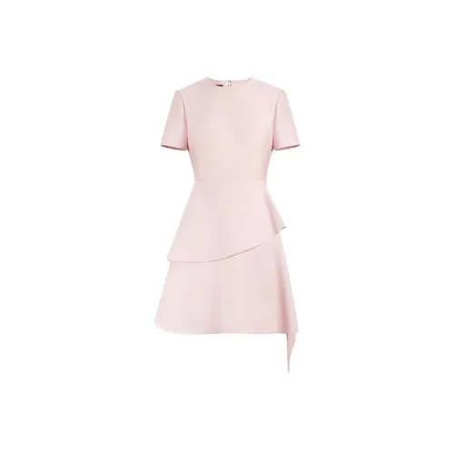 Leather Cat Розовый Женские Короткие Платья с Рукавами