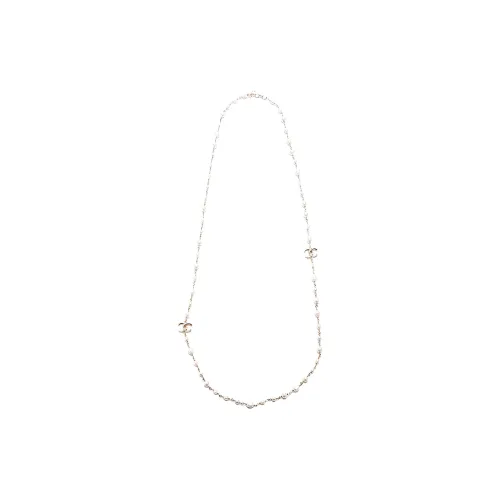 CHANEL Pearl Gold-Plated Necklaces Женское Серебро
