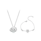 Синий браслет + серебряный ожерелье Galaxy комплект