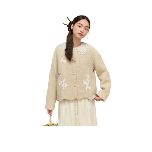 ZIHAN Куртки Пальто Женские Облачный Бежевый