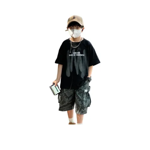 The panda is round Повседневная спортивная одежда Черный Детский