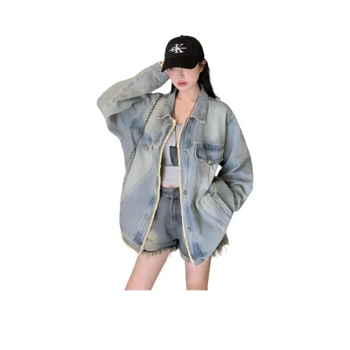 PLANE DRIFT Джинсовая куртка унисекс синего цвета