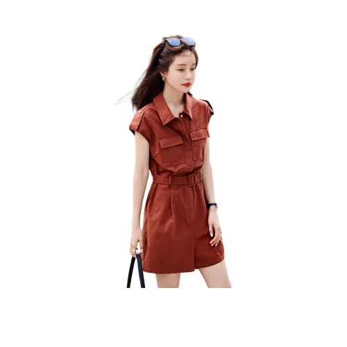 Mo Han Yi Mei Комбинезон Женский Винтажный Красный