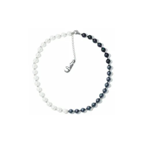 Get'em ON Белая раковина жемчужный Черная раковина жемчужный ожерелья унисекс