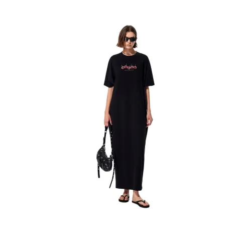MEFUR Black Женские Короткие Платья с Рукавами