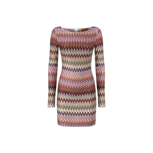 MISSONI Fw25 Длинное Платье с Длинными Рукавами Женское