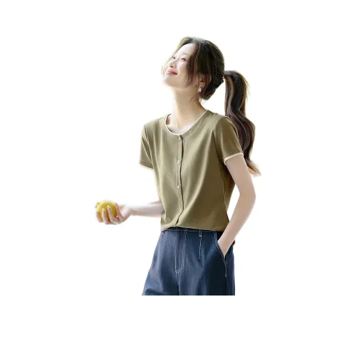 MOHANYIMEI Зеленые Женские Рубашки