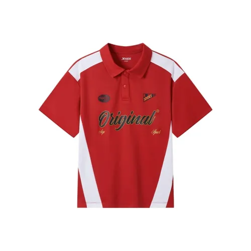 XTEP Подвыпивший Бургундский Унисекс Поло