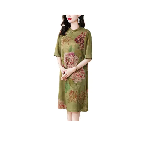 H YXIANG Короткое платье с короткими рукавами женское