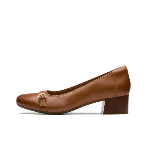 Clarks Marilyn Nora Грубый каблук Высокие каблуки 4CM Женские Коричневый