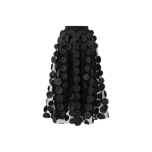 SOON FLOWER Черная Женская Повседневная Длинная Юбка
