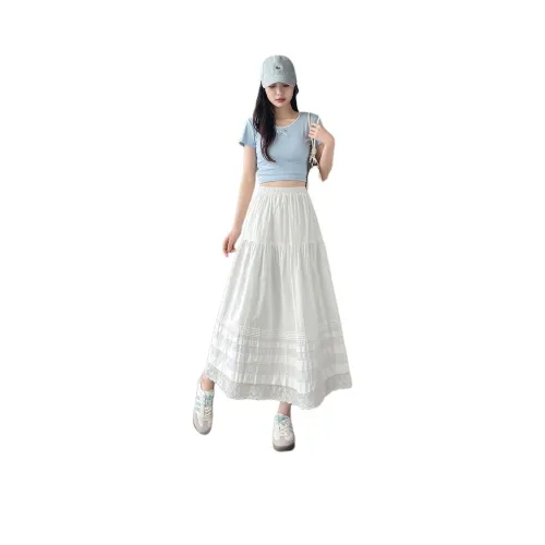 Still Quiet Лето 100% хлопок Тяжелое кружевное отделка Юбка Короткая Стандартная Женская