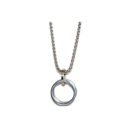 SHIYI N CIFANG Двойное кольцо из титанового стального сплава 316L не блеклый минималистский стиль универсальный нишевое ожерелье мужское