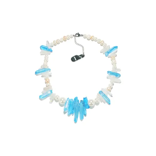 Get'em ON Shell Pearl Crushed Stone Necklaces Unisex