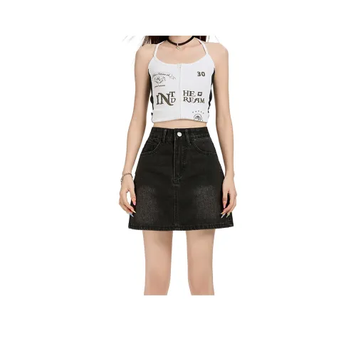 Розовые джинсовые короткие юбки для женщин