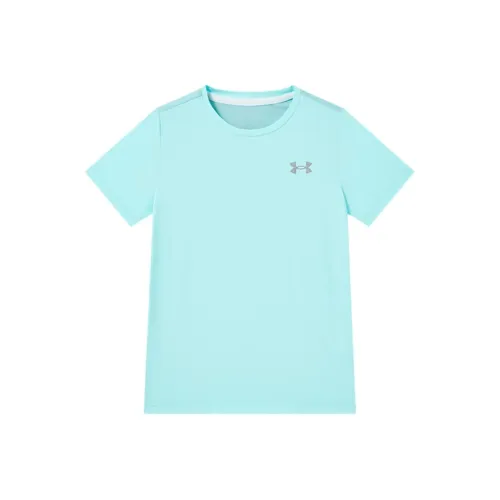 Under Armour Светло-синяя школьная футболка с коротким рукавом