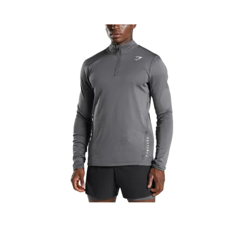 GYMSHARK Спортивная куртка мужская силуэта серого цвета