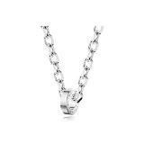 Серебряный крест на цепочке - серебряный круг