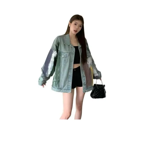 PLANE DRIFT Деним Куртка Унисекс Потертый Цвет