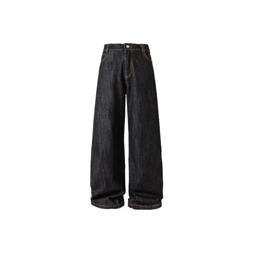 NANDCHN Черные Унисекс Джинсы