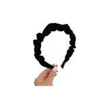 Винтажный плиссированный ободок [черный]