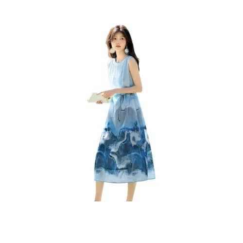 XWI Чернила Синий Женские Платья без рукавов