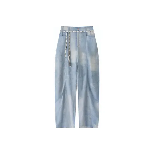 SHUXI Cloud Strider Blue Belt Women's Jeans SHUXI Cloud Strider Синий Ремень Женские Джинсы