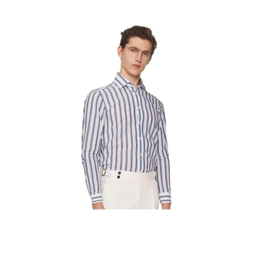 JODOLL Blue Men's Shirts JODOLL Синий Мужские Рубашки
