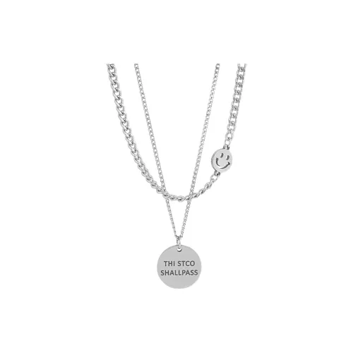 Kelanxi Титановые стальные ожерелья унисекс серебряные